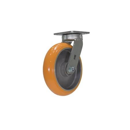 Vestil Orange Premium Heavy Duty Swivel Polyurethane 8 x 2 Caster CST-F40-8X2SI-S